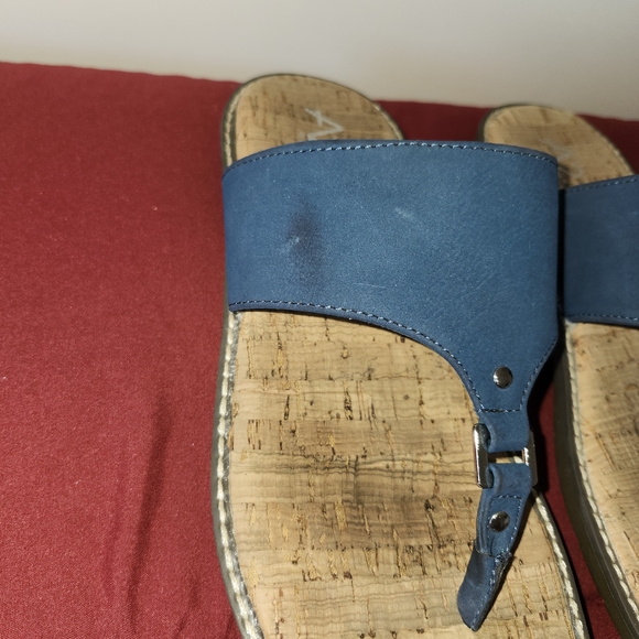Aerosoles A2 Cool Cat Womens Sandals Navy Cork Size 8.5 Comfort Fit Used - Picture 5 of 11